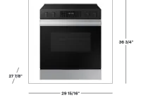 Samsung - 30 in. Wide 5 Elements Bespoke 6.3 Cu. Ft. Slide-In Electric Range with Air Fry - Stainless Steel – Image 2