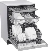 LG - 24-in Front Control Built-In Stainless Steel Tub Dishwasher with 3rd Rack, Quadwash, and 48dBA - Stainless Steel – Image 2