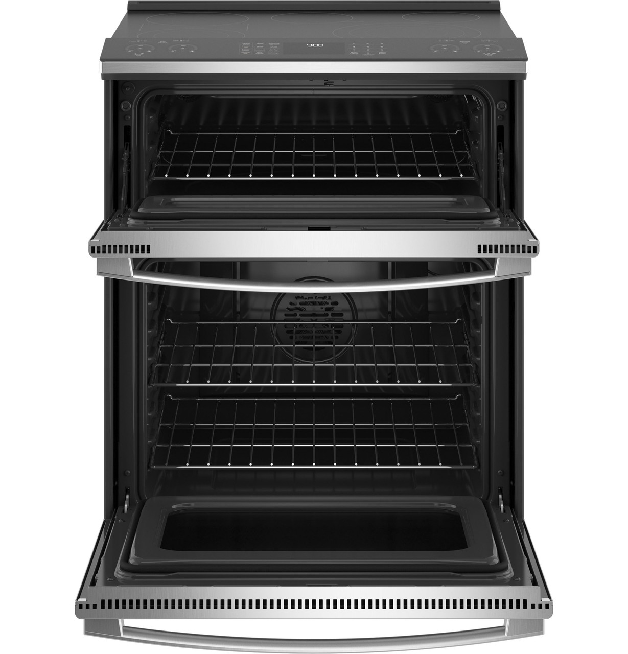 GE Profile™ 30" Smart Slide-In Electric Double Oven Convection Fingerprint Resistant Range – Image 2