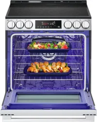 LG - 30-in Wide 6.3 Cu. Ft. Slide-In Electric True Convection Smart Range with 5 Elements, Air Fry and Flex Control Knobs - Sta – Image 2