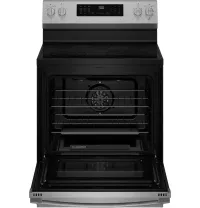 GE Profile - 30" Wide 5 Elements 5.3 Cu. Ft. Freestanding Electric Convection Range w/ Steam Clean, Air Fry, and EasyWash Oven  – Image 4