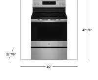 GE Profile - 30" Wide 5 Elements 5.3 Cu. Ft. Freestanding Electric Convection Range w/ Steam Clean, Air Fry, and EasyWash Oven  – Image 3