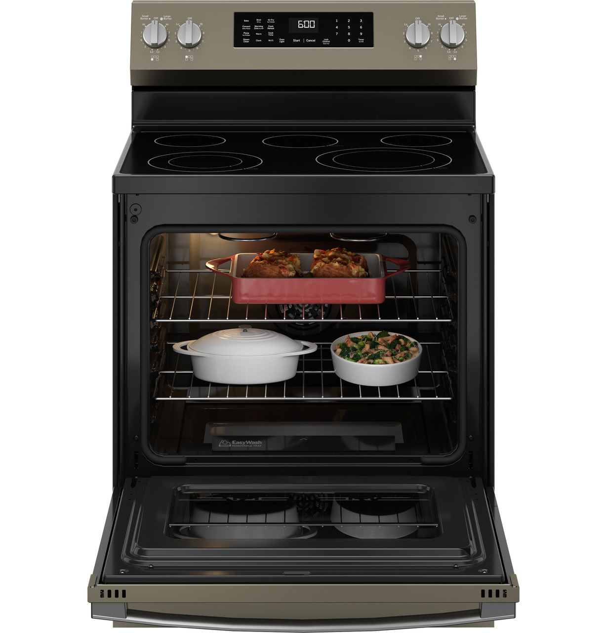 GE® ENERGY STAR® 30" Free-Standing Electric Convection Range with No Preheat Air Fry and EasyWash™ Oven Tray – Image 2