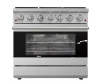 DURO 36-in 6 burners 5.5-cu ft Convection Oven Freestanding Natural Gas Range ( Stainless Steel ) – Image 4