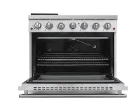 DURO 36-in 6 burners 5.5-cu ft Convection Oven Freestanding Natural Gas Range ( Stainless Steel ) – Image 2