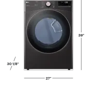 LG - 7.4 Cu. Ft. Stackable Smart Electric Dryer with Steam and Built-In Intelligence - Black Steel – Image 3