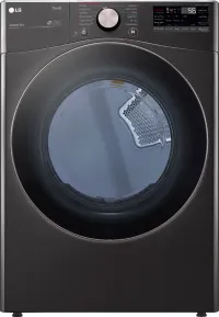 LG - 7.4 Cu. Ft. Stackable Smart Electric Dryer with Steam and Built-In Intelligence - Black Steel – Image 1