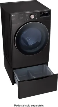 LG - 7.4 Cu. Ft. Stackable Smart Electric Dryer with Steam and Built-In Intelligence - Black Steel – Image 5