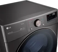 LG - 7.4 Cu. Ft. Stackable Smart Electric Dryer with Steam and Built-In Intelligence - Black Steel – Image 4