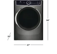 Electrolux - 8.0 Cu. Ft. Stackable Electric Dryer with Steam and Balanced Dry - Titanium – Image 2