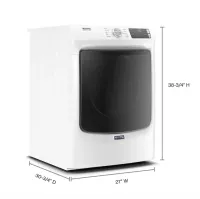 Maytag - 7.3 Cu. Ft. Stackable Electric Dryer with Extra Power Button - White – Image 3