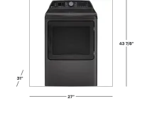 GE Profile - 7.4 Cu. Ft. Smart Electric Dryer with Steam, Sanitize Cycle and Sensor Dry - Gray – Image 2