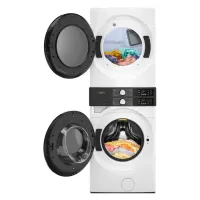Whirlpool - Smart Front Load Laundry Tower 4.5 Cu. Ft. Washer and 7.4 Cu. Ft. Electric Dryer with UV Clean Technology - White – Image 3