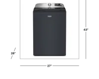 Maytag - 5.2 Cu. Ft. Pet Pro Top Load Agitator Washer with Extra Power and Sanitize Cycle with Oxi - Midnight Steel – Image 2