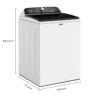 Whirlpool - 5.3 Cu. Ft. High Efficiency Top Load Washer with 2 in 1 Removable Agitator - White – Image 2