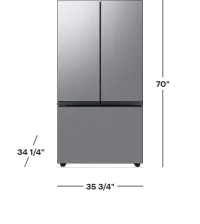 Samsung - 36 in. Wide BESPOKE 30 cu. ft. 3-Door French Door Smart Refrigerator with Beverage Center - Stainless Steel – Image 4