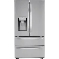 LG - 28 Cu. Ft. 4 Door French Door Smart Refrigerator with Dual Ice with Craft Ice and Double Freezer - Stainless Steel – Image 2