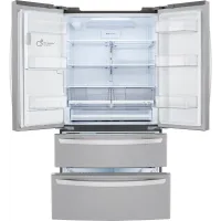 LG - 28 Cu. Ft. 4 Door French Door Smart Refrigerator with Dual Ice with Craft Ice and Double Freezer - Stainless Steel – Image 3