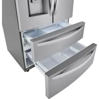 LG - 28 Cu. Ft. 4 Door French Door Smart Refrigerator with Dual Ice with Craft Ice and Double Freezer - Stainless Steel – Image 4