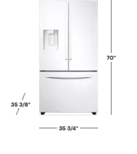 Samsung - 27 cu. ft. Large Capacity 3-Door French Door Refrigerator with External Water & Ice Dispenser - White – Image 2