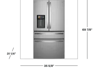 GE Profile - 36 in. Wide 22.43 Cu. Ft. Smart Counter-Depth 4-Door French Door Refrigerator with Energy Star and Kitchen Assista – Image 2