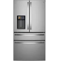 GE Profile - 36 in. Wide 22.43 Cu. Ft. Smart Counter-Depth 4-Door French Door Refrigerator with Energy Star and Kitchen Assista – Image 1