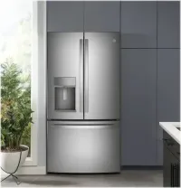 GE Profile - 36 in. Wide 22.1 Cu. Ft. French Door Counter-Depth Refrigerator with Hands-Free AutoFill - Stainless Steel – Image 3
