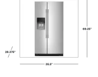 KitchenAid - 36 in. Wide 21 cu. ft. Counter-Depth Side-by-Side Refrigerator with Exterior Ice - Stainless Steel – Image 2