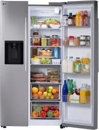 LG - 36-in Wide 26.6 Cu. Ft. Side-by-Side Smart Refrigerator with External Ice and Water - Stainless Steel – Image 3