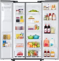 Samsung - 36 in. Wide 27.4 cu. ft. Side-by-Side Refrigerator with Large Capacity - Stainless Steel – Image 3