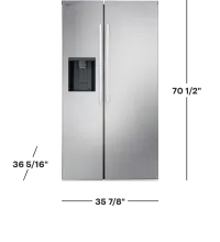 LG - 36-in Wide 26.6 Cu. Ft. Side-by-Side Smart Refrigerator with External Ice and Water - Stainless Steel – Image 2