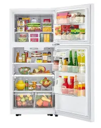 LG - 30-in Wide 20.2 Cu. Ft. Top Freezer Refrigerator - White – Image 3