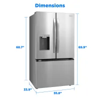 Midea - MRF29D9BST 29 Cu. Ft. Stainless OneTouch AutoFill French Door Smart Refrigerator - Stainless Steel – Image 2