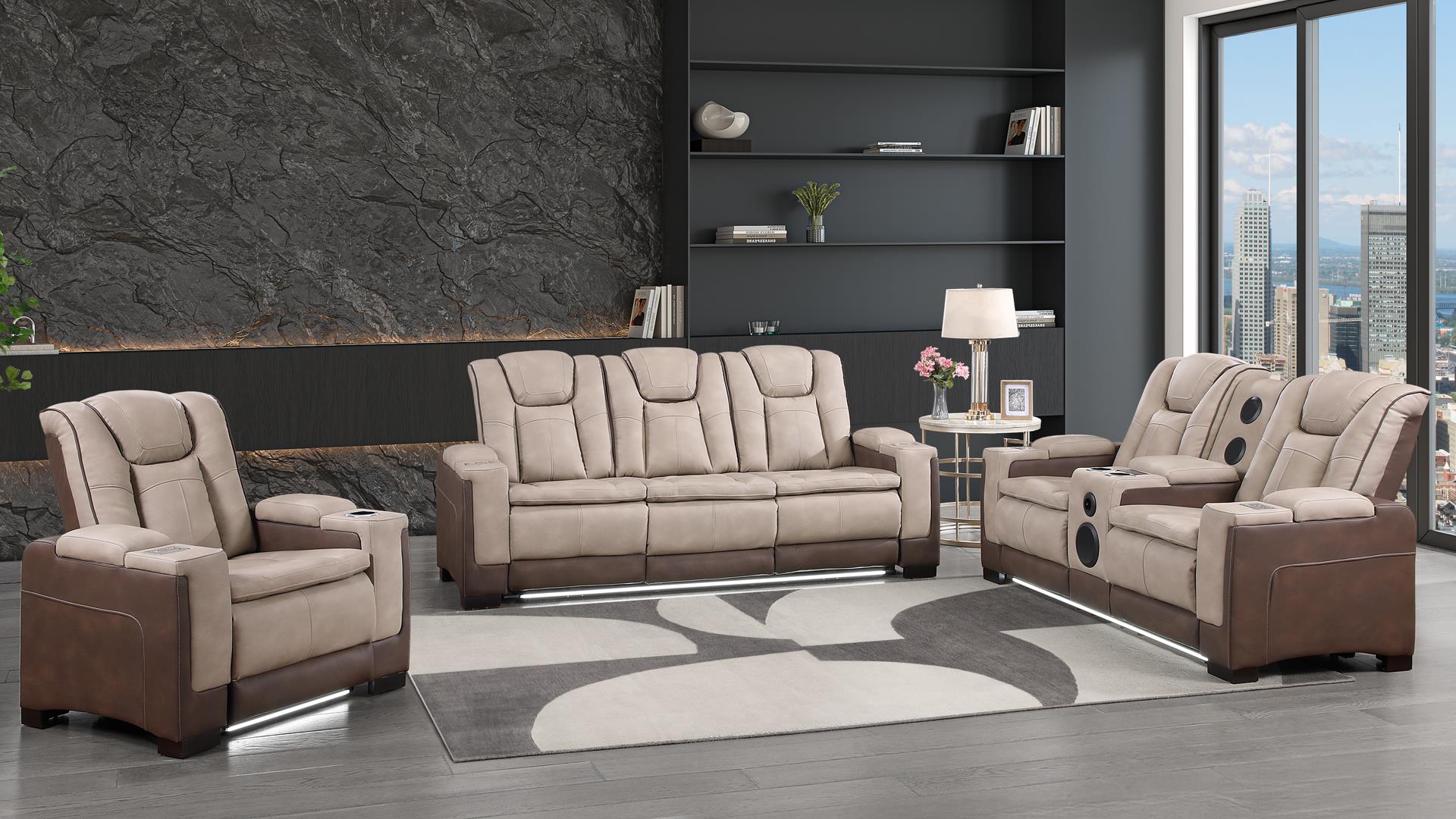 Bruno Living Room Set Brown – Image 1