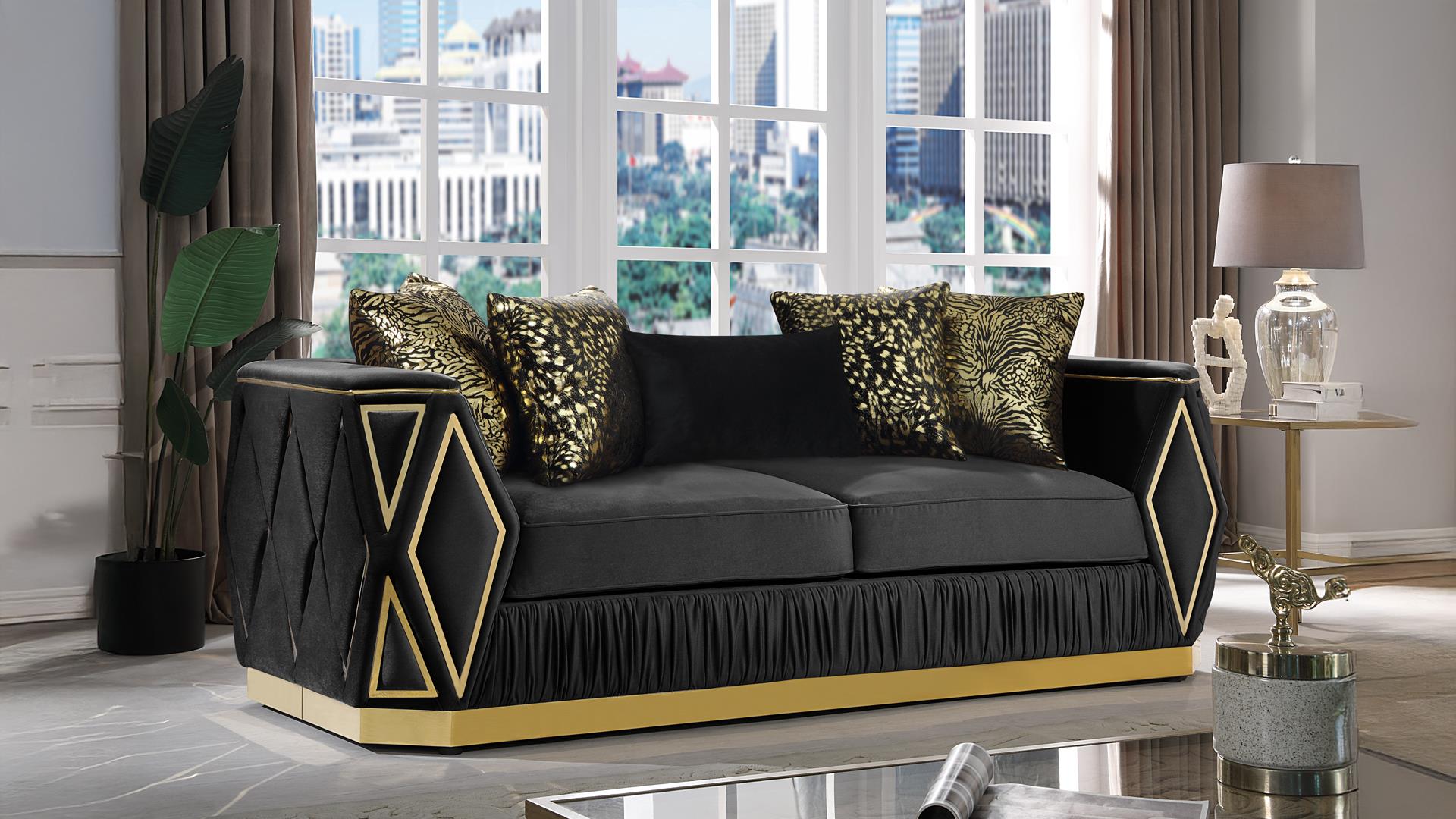 Cavalli Living Room Set Black – Image 2