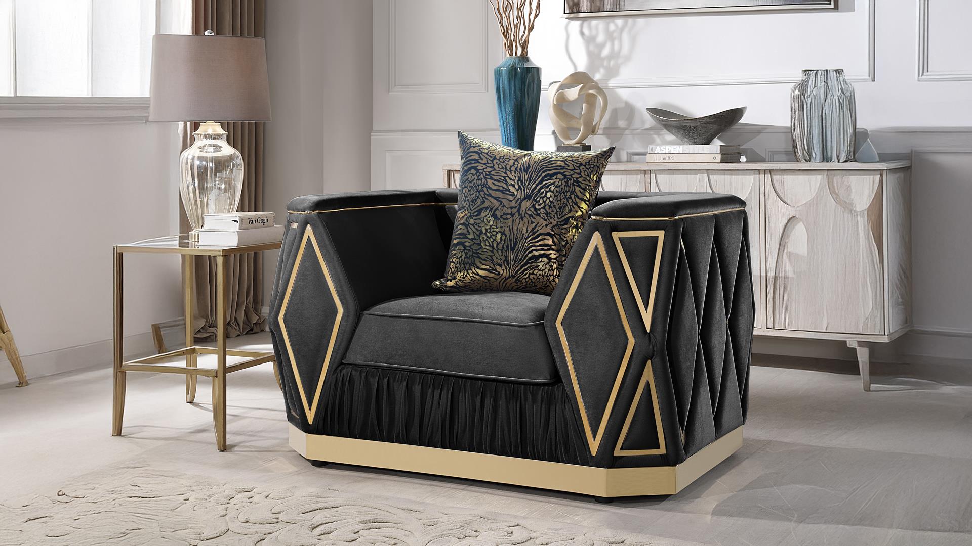 Cavalli Living Room Set Black – Image 4