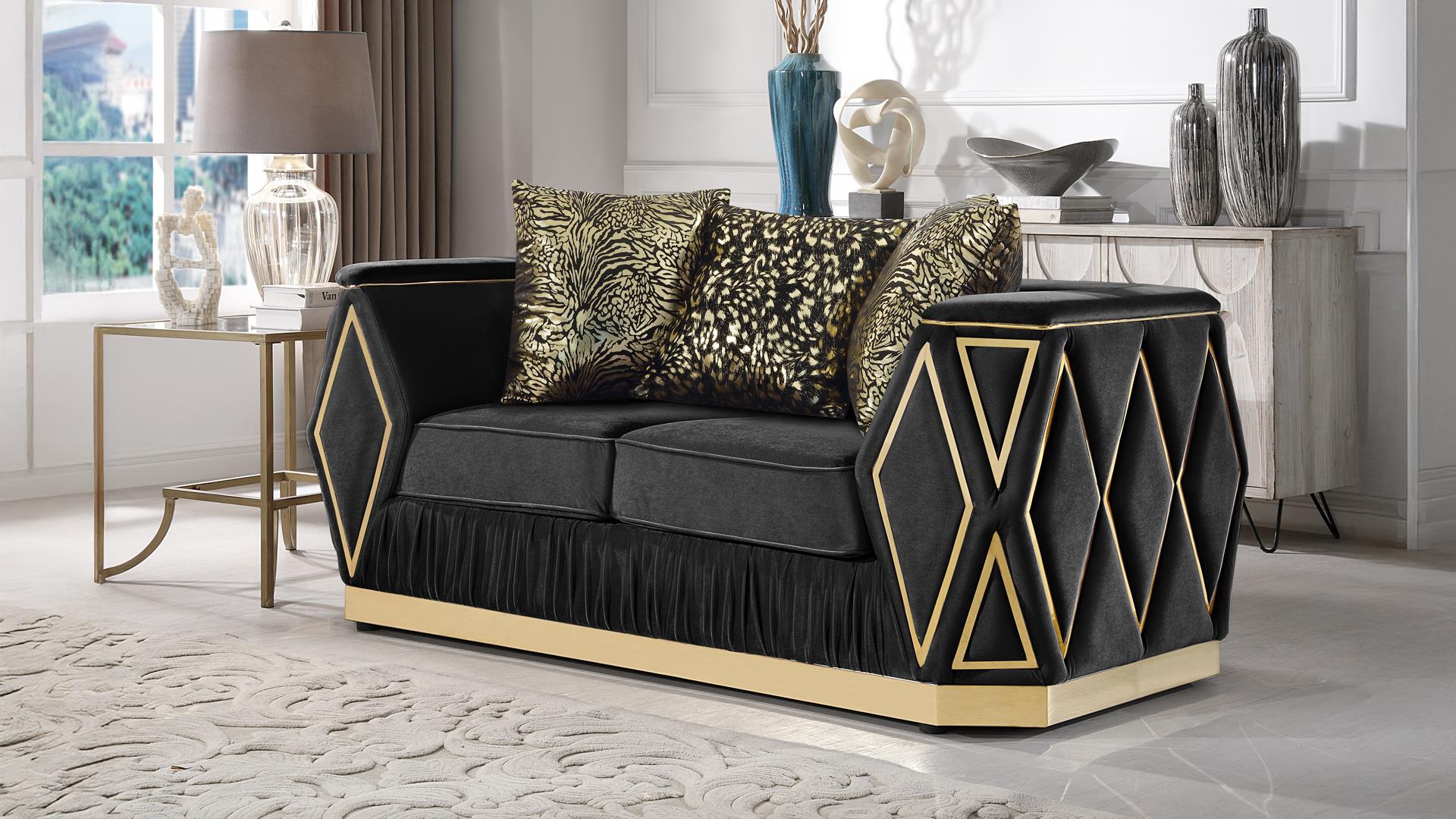 Cavalli Living Room Set Black – Image 3