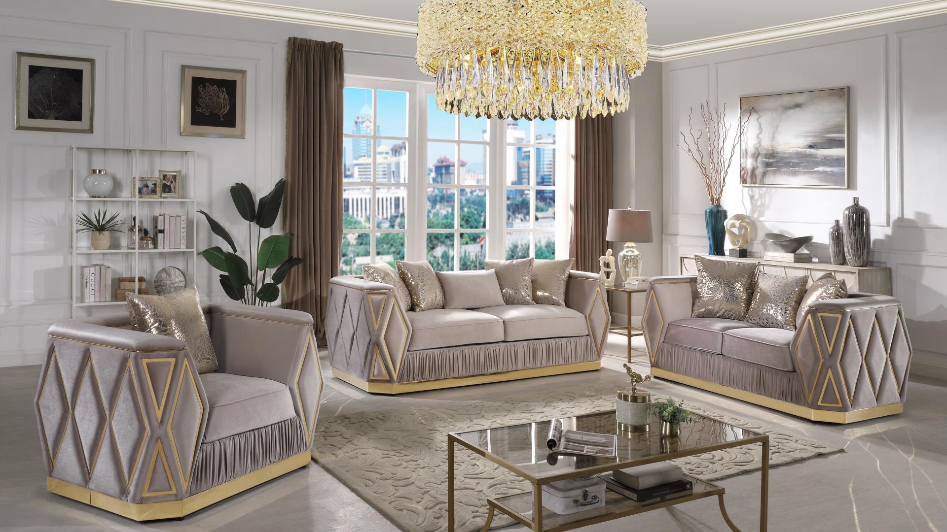 Cavalli Living Room Set Taupe – Image 1