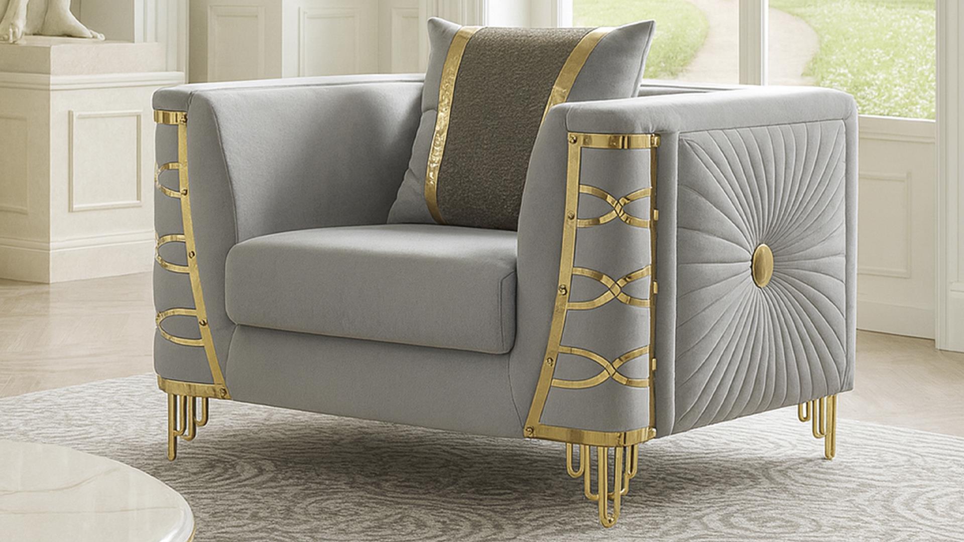 Contessa Living Room Set in Gray – Image 4