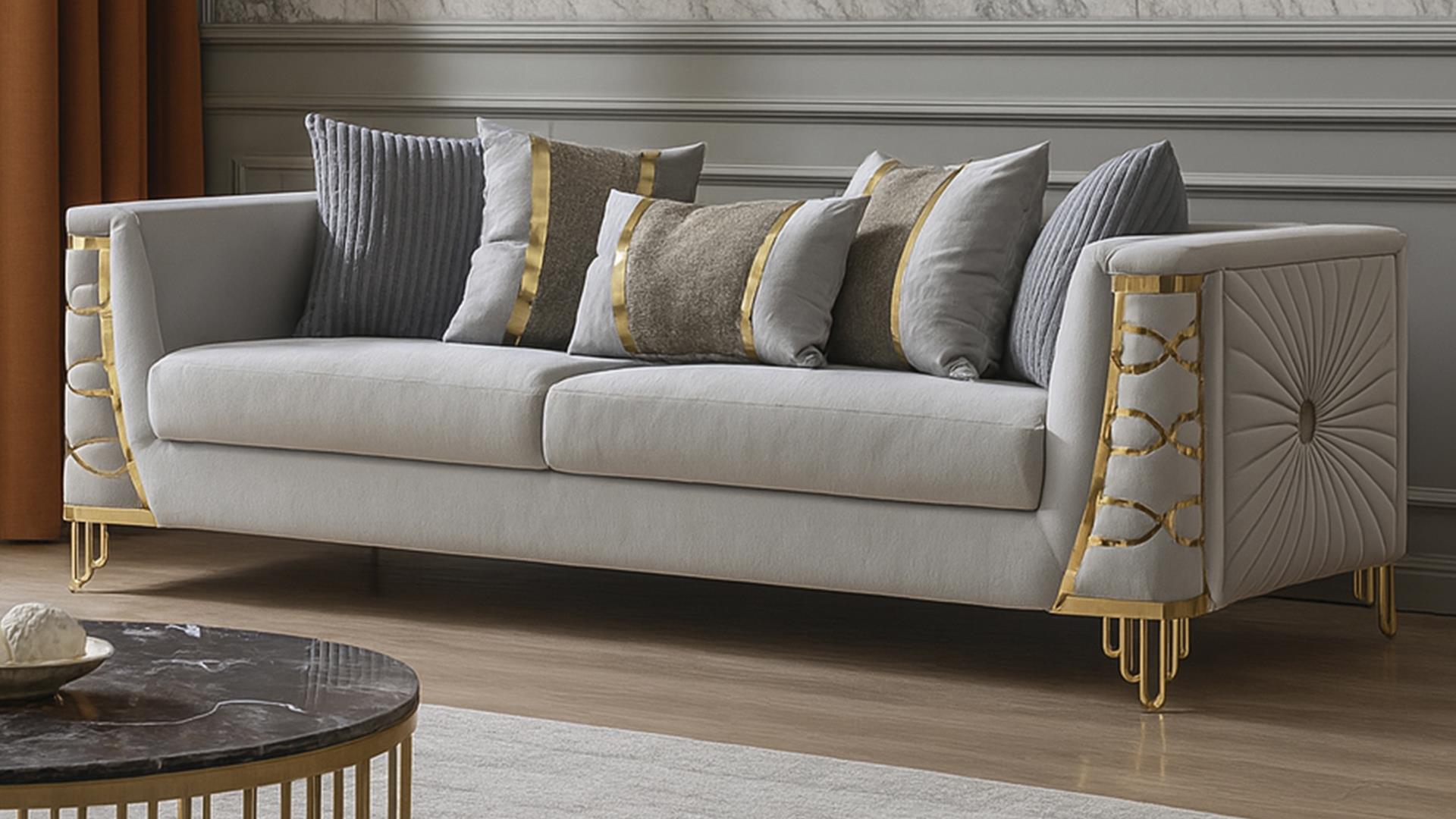 Contessa Living Room Set in Gray – Image 2