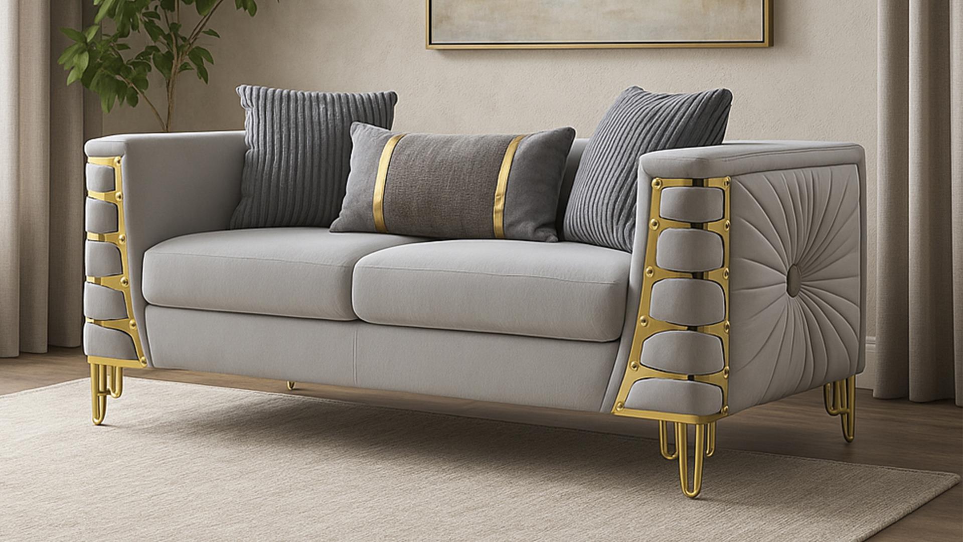 Contessa Living Room Set in Gray – Image 3