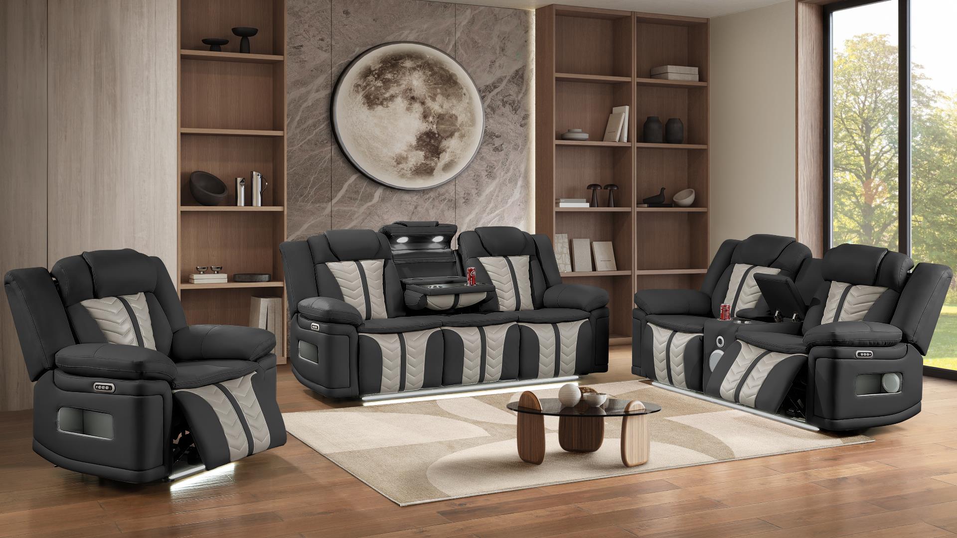 Cruiser Living Room Set in Black – Image 1