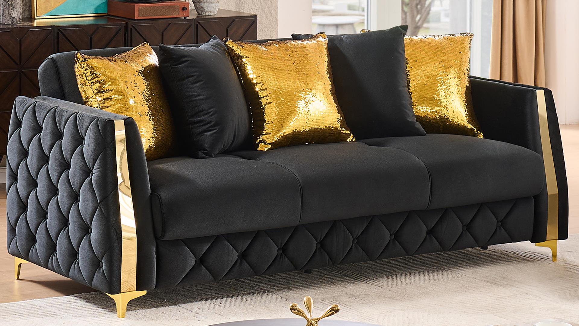 Lippa Living Room Set in Black – Image 2