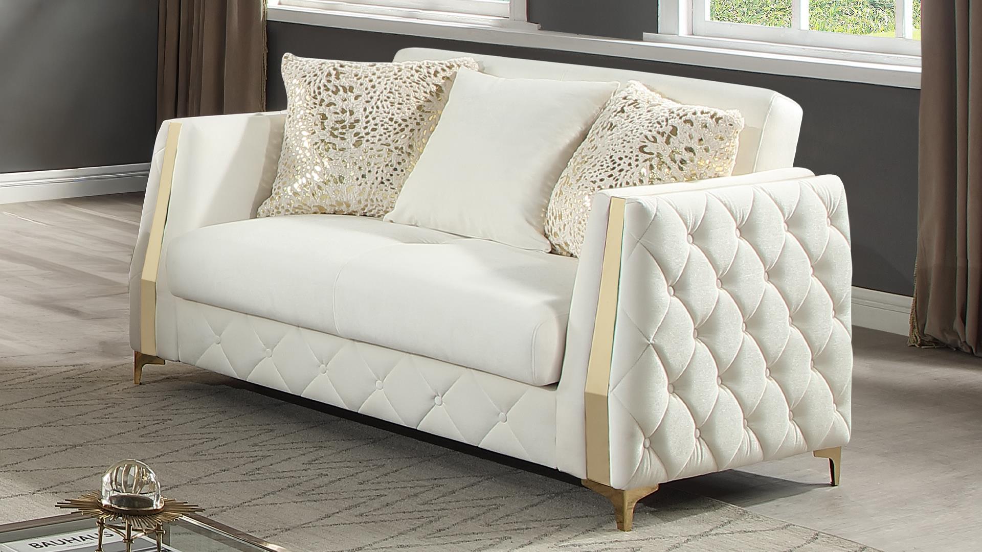 Lippa Living Room Set in Off White – Image 3