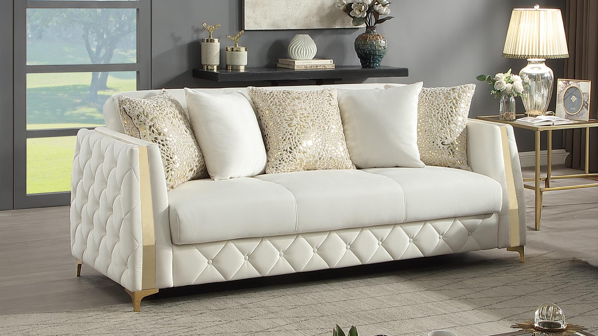 Lippa Living Room Set in Off White – Image 2