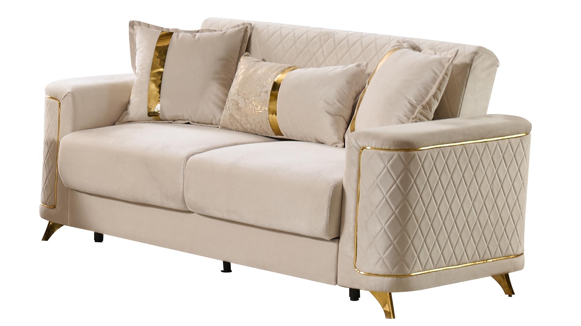 Lisa Living Room Set in Beige – Image 2