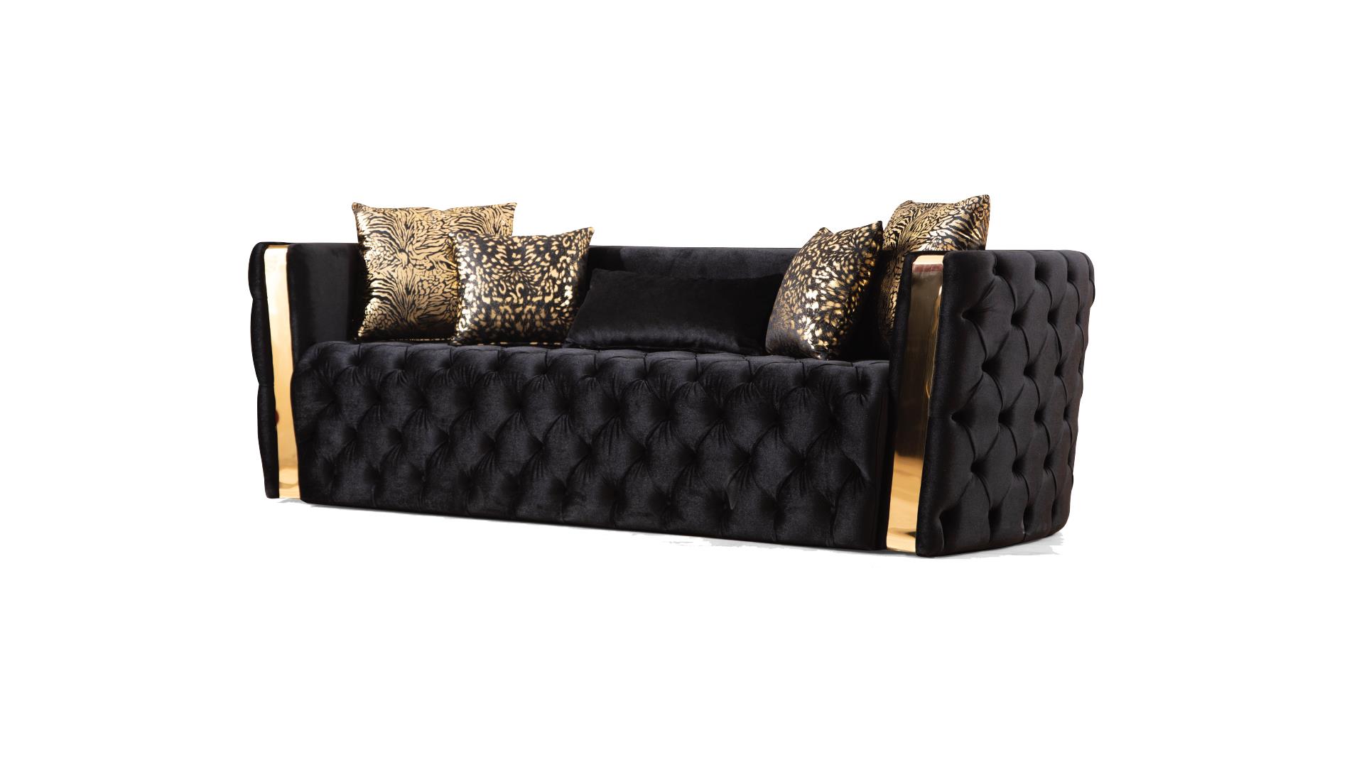 Naomi Living Room Set in Black – Image 2