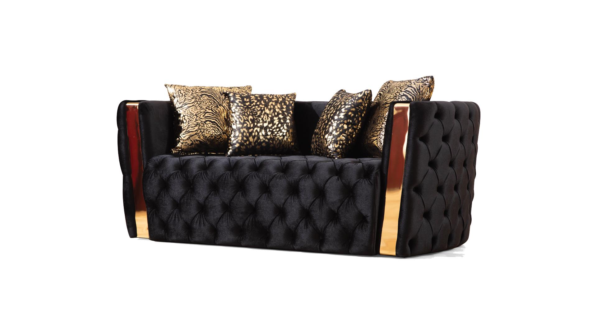 Naomi Living Room Set in Black – Image 3