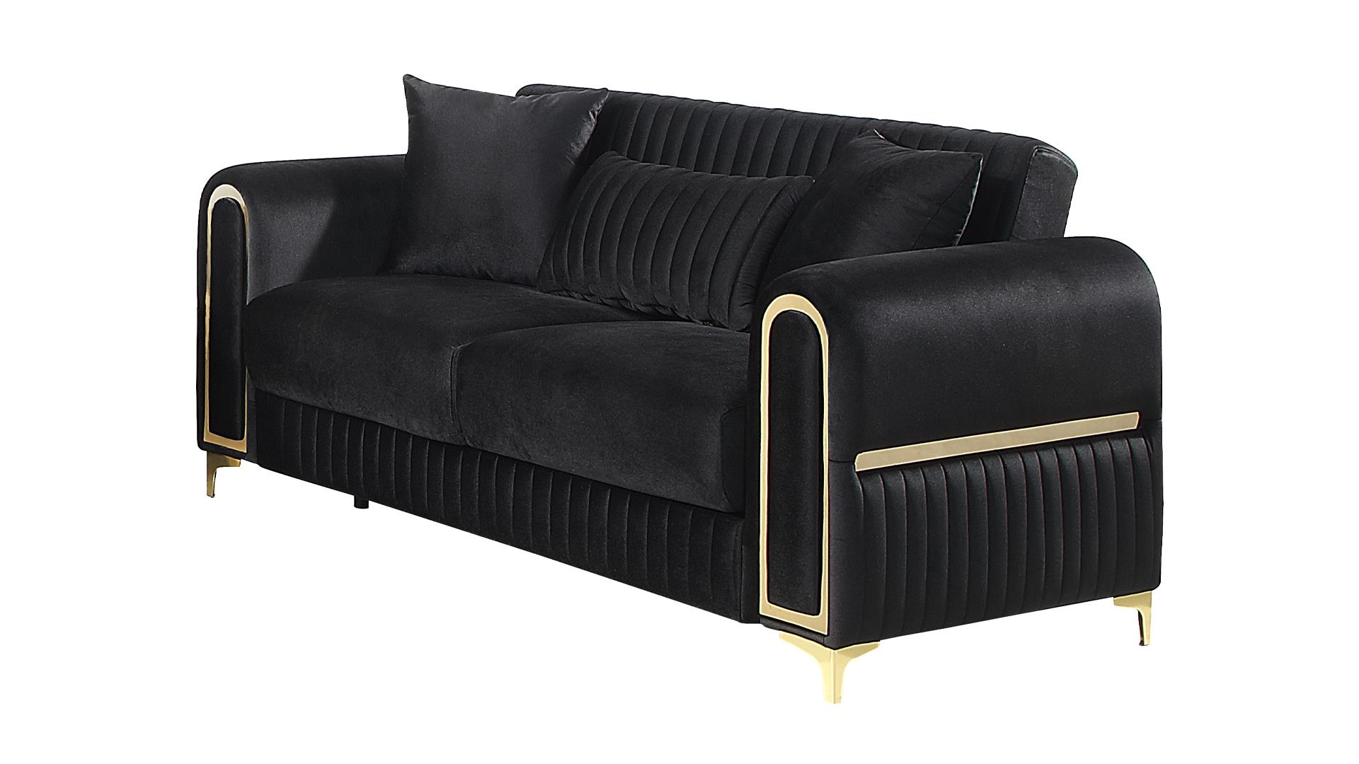 Ruby Living Room Set Black – Image 3