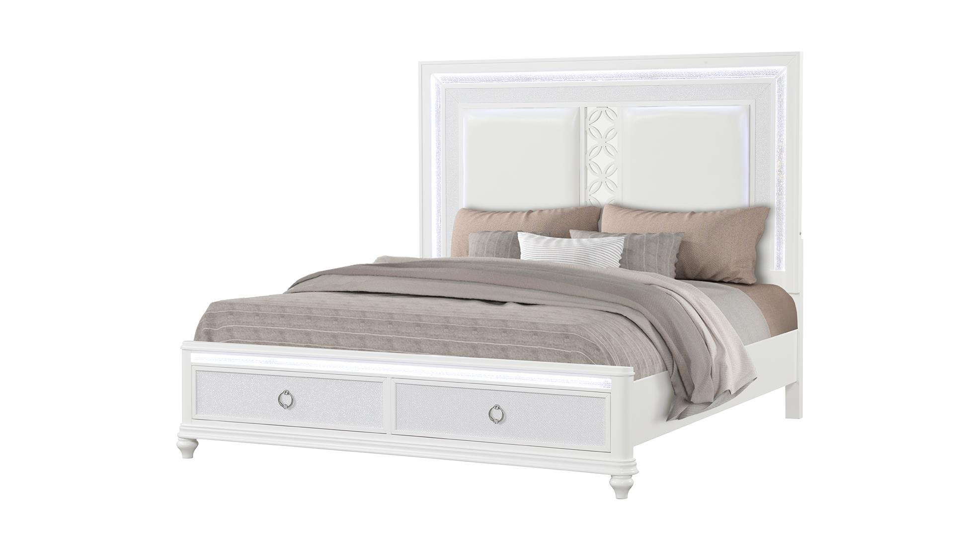  Abigale Bedroom Set with Mirror Top Nightstand – Image 2
